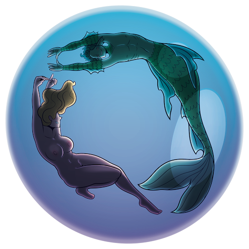Sticker #22 – Deep Ocean Swim (Detail)