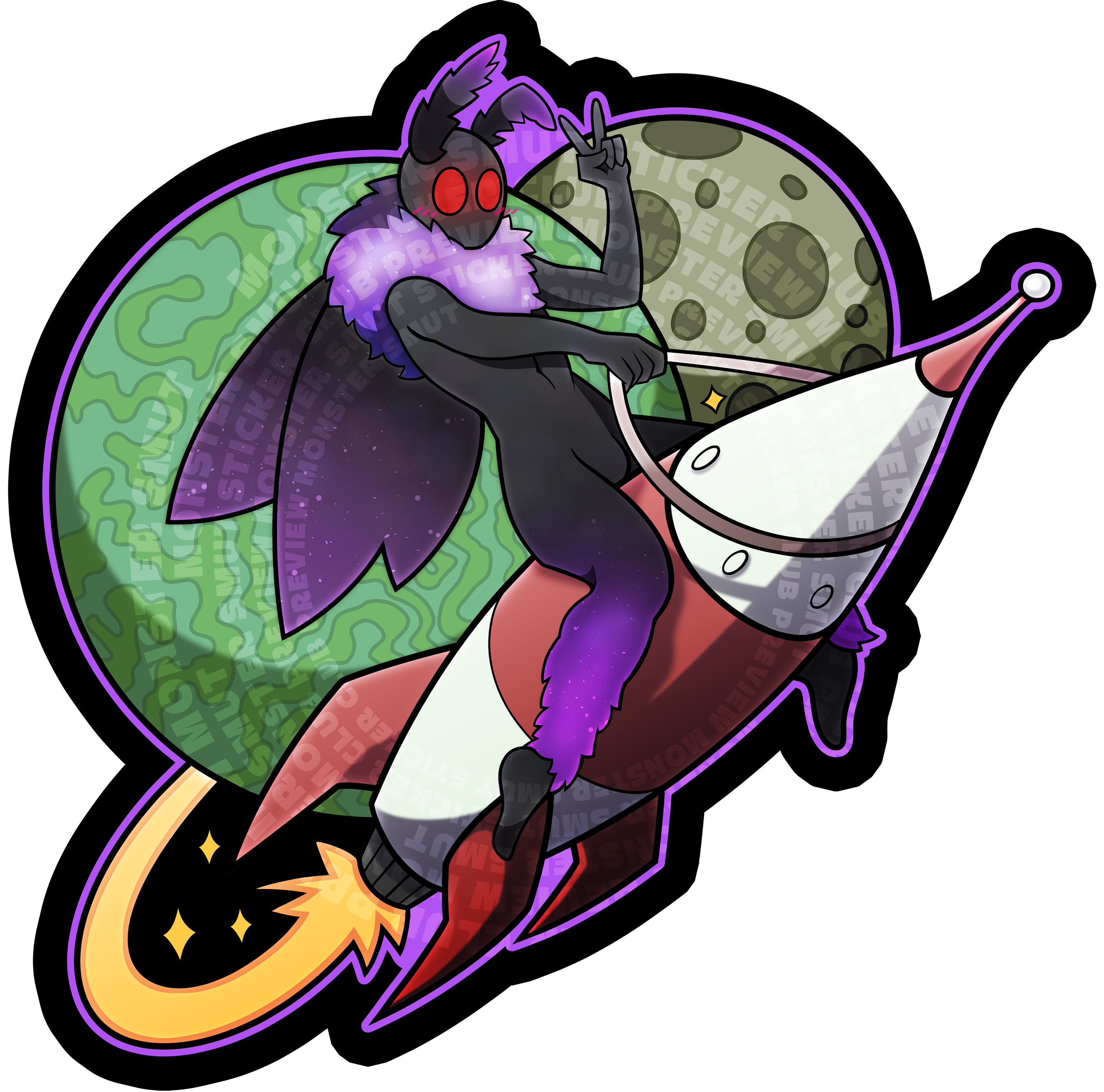 Sticker #56 – Mothman Journey (Large)